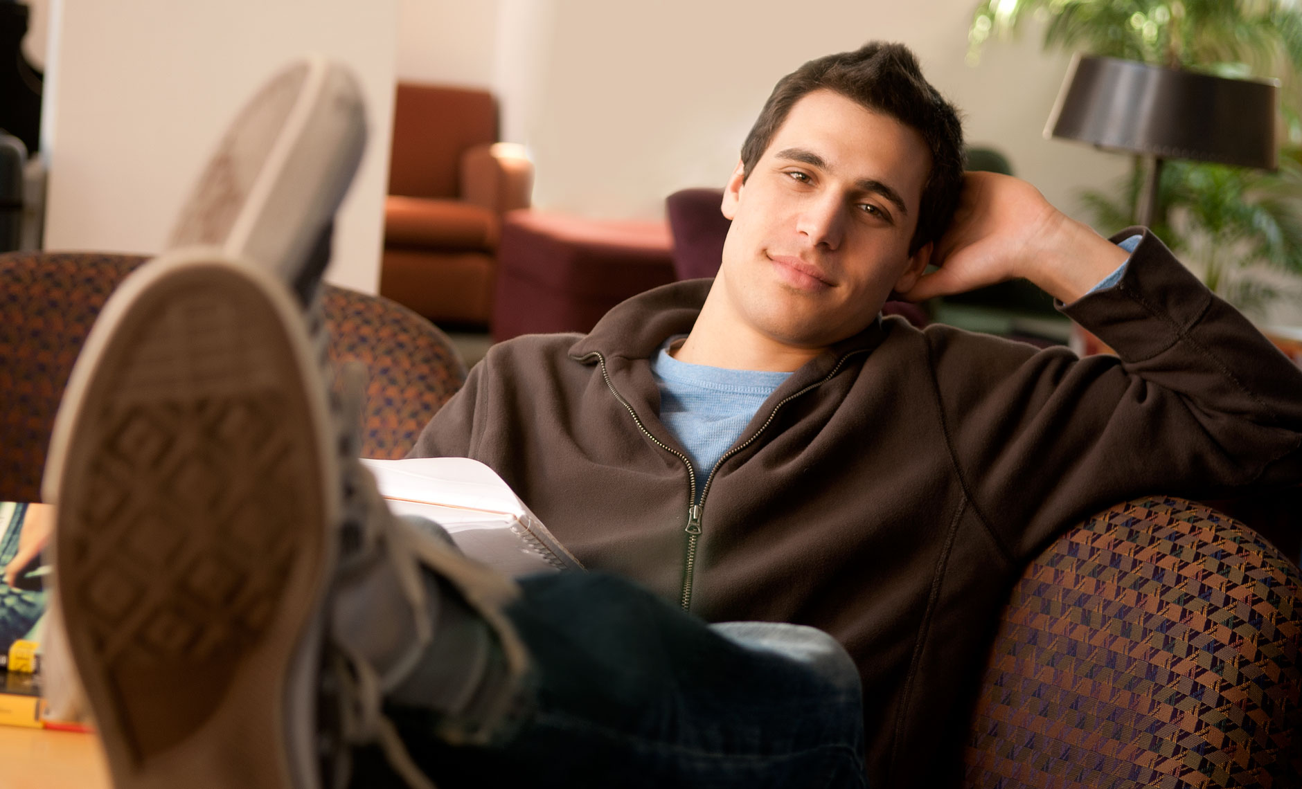 Portrait of male college student at Bentley University
